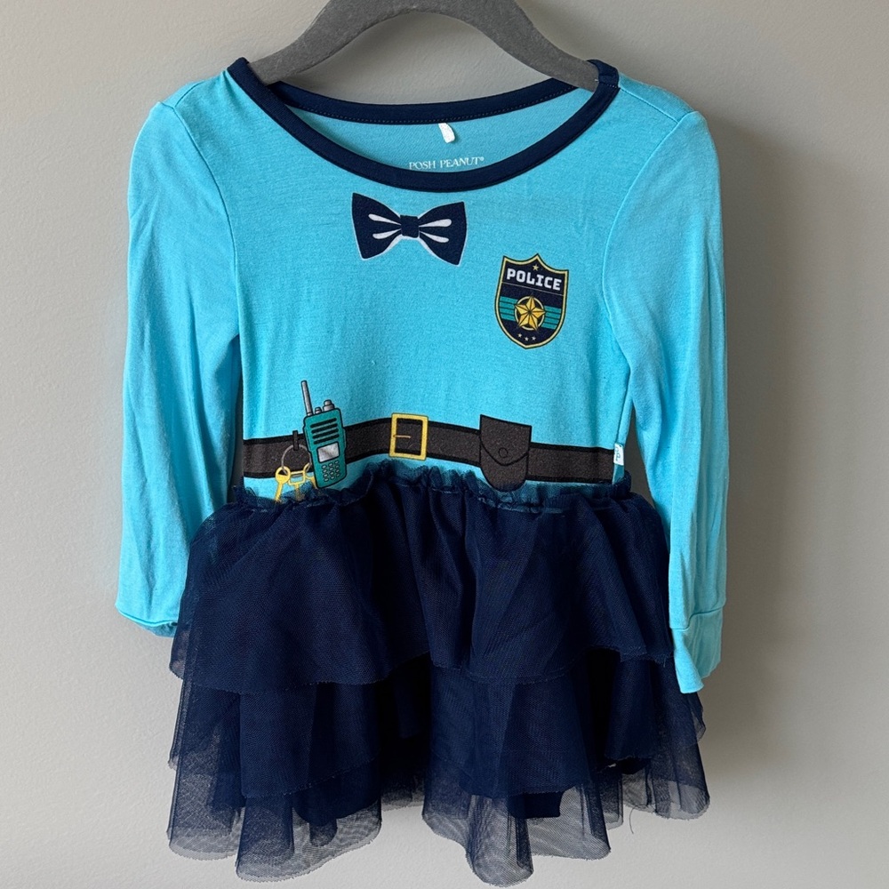 Posh Peanut Law Enforcement Turquoise and Navy Police Tutu Dress